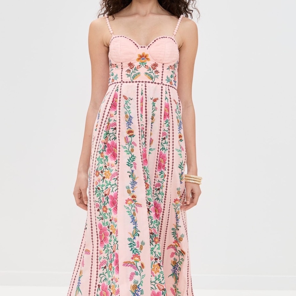 Zimmermann Pink Floral Embroidered Maxi Dress - Picture 5 of 6